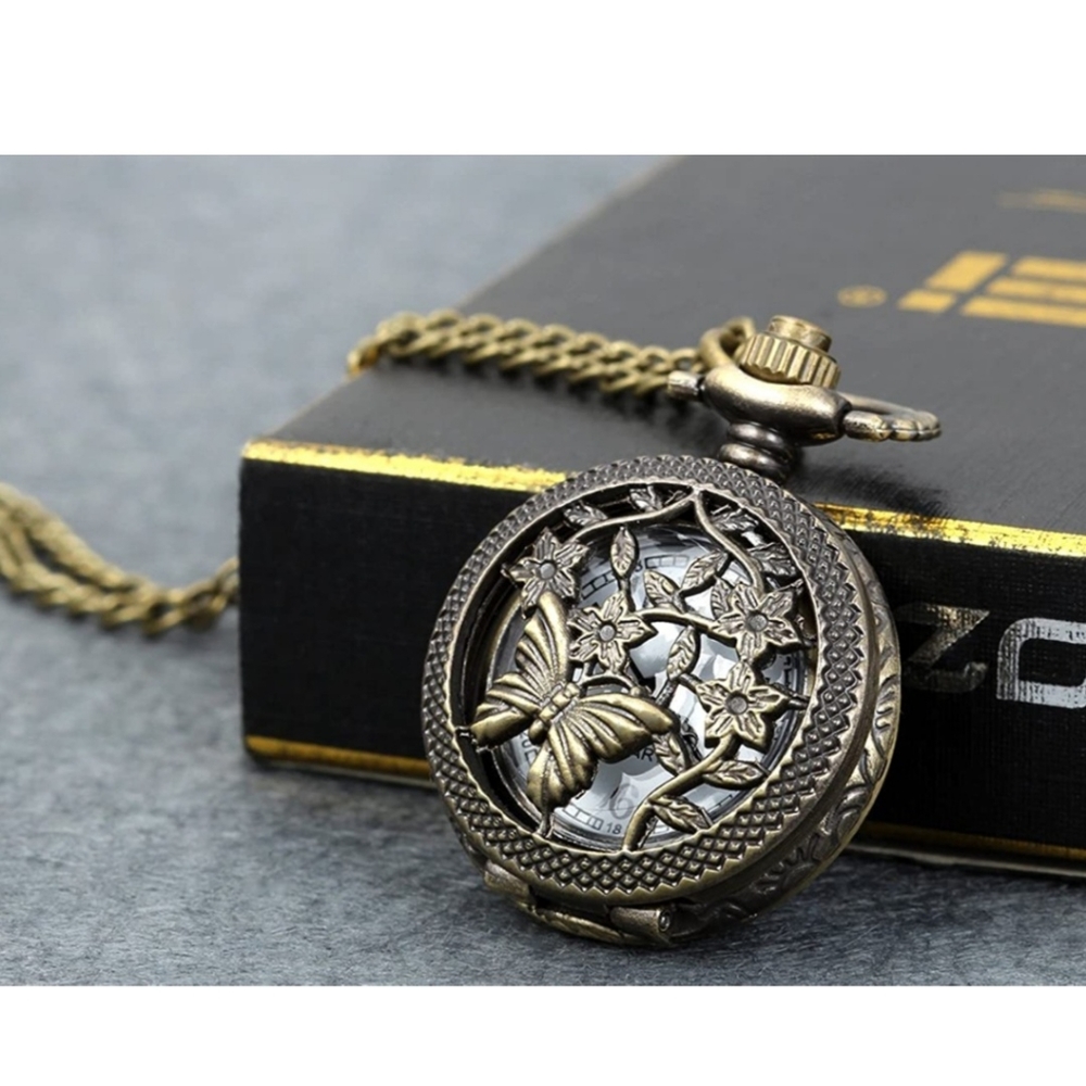 Butterfly pocket watch
